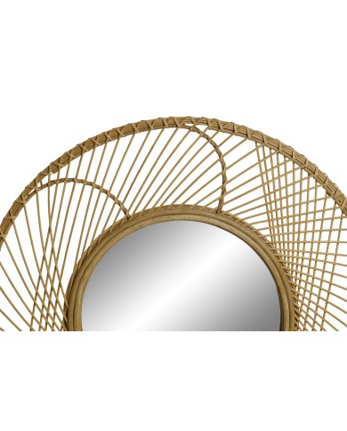 Specchio da parete Home ESPRIT Naturale Tropicale 70 x 2 x 70 cm