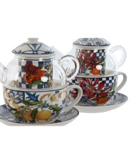 Teiera Home ESPRIT Azzurro Bianco Cristallo Porcellana (2 Unità) Teiera Home ESPRIT Azzurro Bianco Cristallo Porcellana (2 Unità)