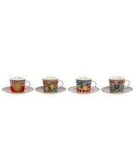Tazza per Infusi Home ESPRIT Giallo Rosso Moderno Limone 380 ml (4 Unità)
