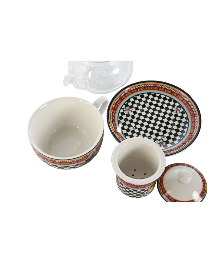 Teiera Home ESPRIT Giallo Rosso Cristallo Porcellana 1 L (4 Unità)