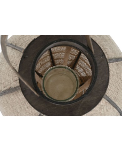 Portacandele Home ESPRIT Naturale Juta Bambù 37 x 37 x 70 cm