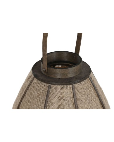 Portacandele Home ESPRIT Naturale Juta Bambù 37 x 37 x 70 cm