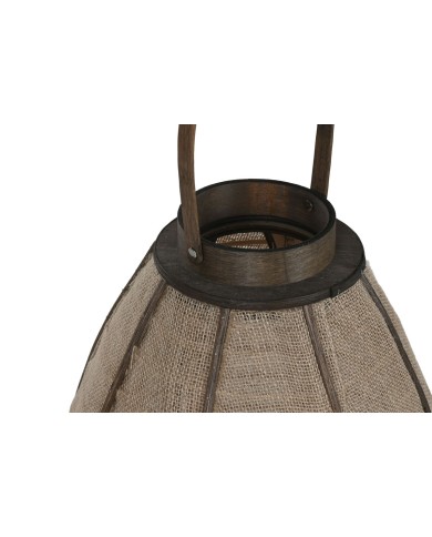 Portacandele Home ESPRIT Naturale Juta Bambù 34 x 34 x 60 cm