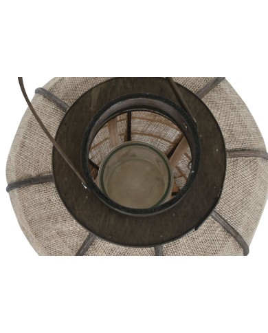 Portacandele Home ESPRIT Naturale Juta Bambù 33 x 33 x 61,5 cm