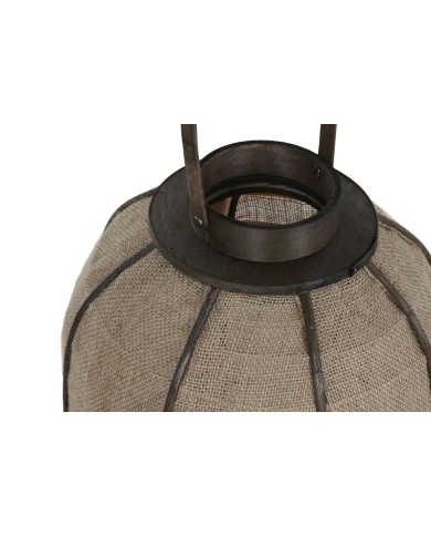 Portacandele Home ESPRIT Naturale Juta Bambù 33 x 33 x 61,5 cm
