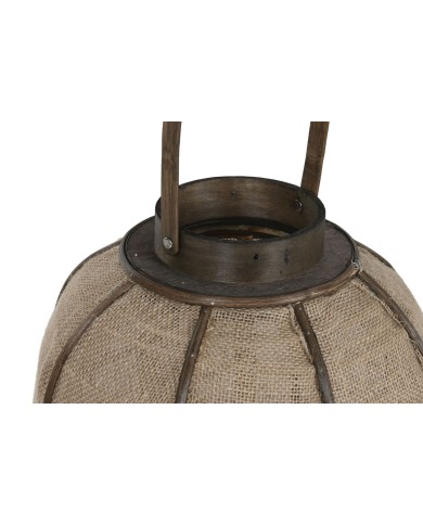 Portacandele Home ESPRIT Naturale Juta Bambù 31,5 x 31,5 x 53 cm
