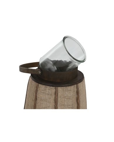 Portacandele Home ESPRIT Naturale Juta Bambù 30,5 x 30,5 x 56,5 cm