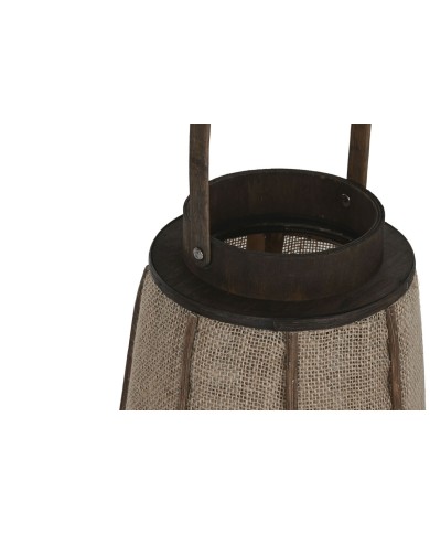 Portacandele Home ESPRIT Naturale Juta Bambù 30,5 x 30,5 x 56,5 cm