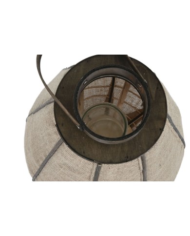 Portacandele Home ESPRIT Naturale Juta Bambù 41,5 x 41,5 x 57 cm