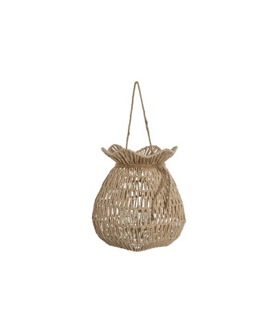 Portacandele Home ESPRIT Naturale Metallo Corda 21 x 21 x 30 cm