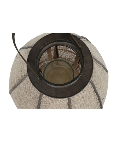 Portacandele Home ESPRIT Naturale Juta Bambù 36 x 36 x 48,5 cm