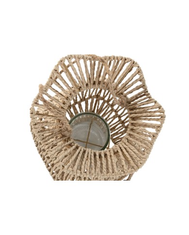 Portacandele Home ESPRIT Naturale Metallo Corda 21 x 21 x 30 cm