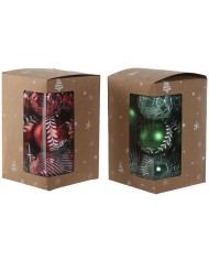 Palle di Natale Home ESPRIT Dorato Argentato PVC 16 x 16 x 24 cm (2 Unità)