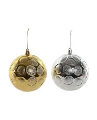 Palle di Natale Home ESPRIT Dorato Argentato PVC 20 x 10 x 30 cm (2 Unità) Palle di Natale Home ESPRIT Dorato Argentato PVC 20 x 10 x 30 cm (2 Unità)