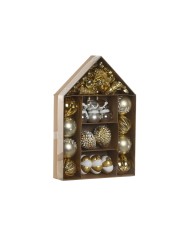 Palle di Natale Home ESPRIT Dorato PVC 24 x 6 x 35 cm