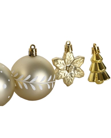 Palle di Natale Home ESPRIT Dorato PVC 24 x 6 x 35 cm