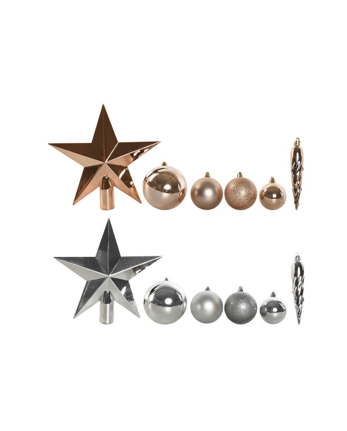 Palle di Natale Home ESPRIT Dorato PVC 20 x 13 x 26 cm (2 Unità)