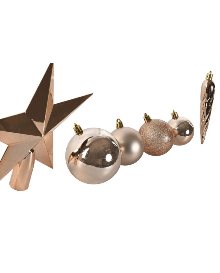 Palle di Natale Home ESPRIT Dorato PVC 20 x 13 x 26 cm (2 Unità)