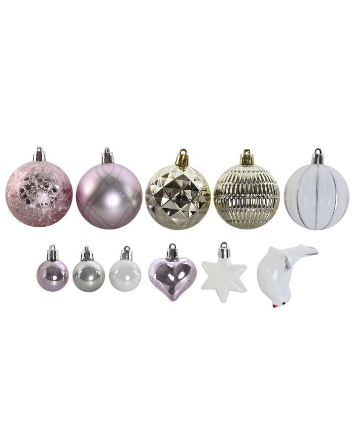 Palle di Natale Home ESPRIT Rosa PVC 25 x 6 x 25 cm