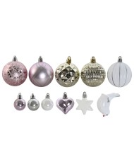 Palle di Natale Home ESPRIT Rosa PVC 25 x 6 x 25 cm