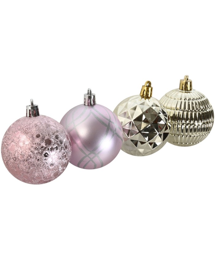 Palle di Natale Home ESPRIT Rosa PVC 25 x 6 x 25 cm