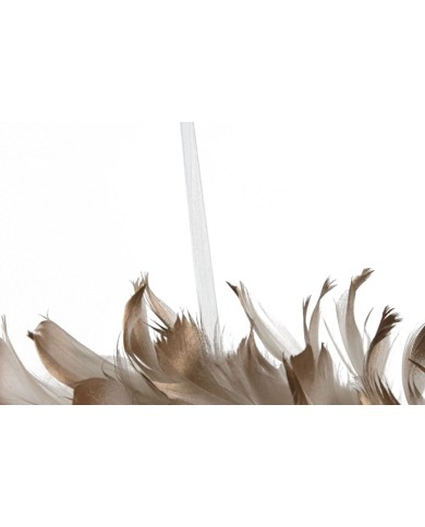 Ghirlanda di Natale Home ESPRIT Bianco Dorato Piuma 30 x 7 x 30 cm (2 Unità)