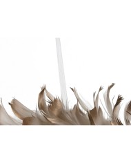 Ghirlanda di Natale Home ESPRIT Bianco Dorato Piuma 30 x 7 x 30 cm (2 Unità)