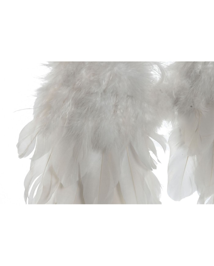 Decorazione pensile Home ESPRIT Bianco Dorato Piuma 28 x 4 x 33 cm (2 Unità)
