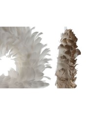 Ghirlanda di Natale Home ESPRIT Bianco Dorato Piuma 30 x 7 x 30 cm (2 Unità)