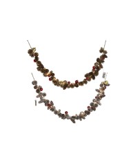 Ghirlanda di Natale Home ESPRIT Bianco Marrone Rosso Dorato 8 x 8 x 120 cm (2 Unità)