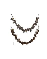 Ghirlanda di Natale Home ESPRIT Dorato Argentato Naturale 8 x 8 x 120 cm (2 Unità)