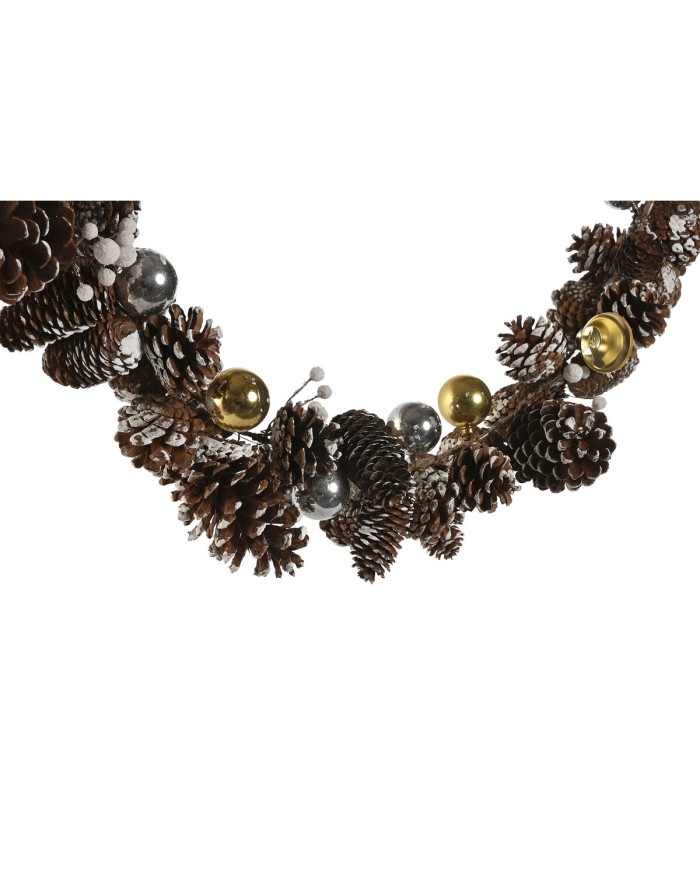 Ghirlanda di Natale Home ESPRIT Dorato Argentato Naturale 8 x 8 x 120 cm (2 Unità)