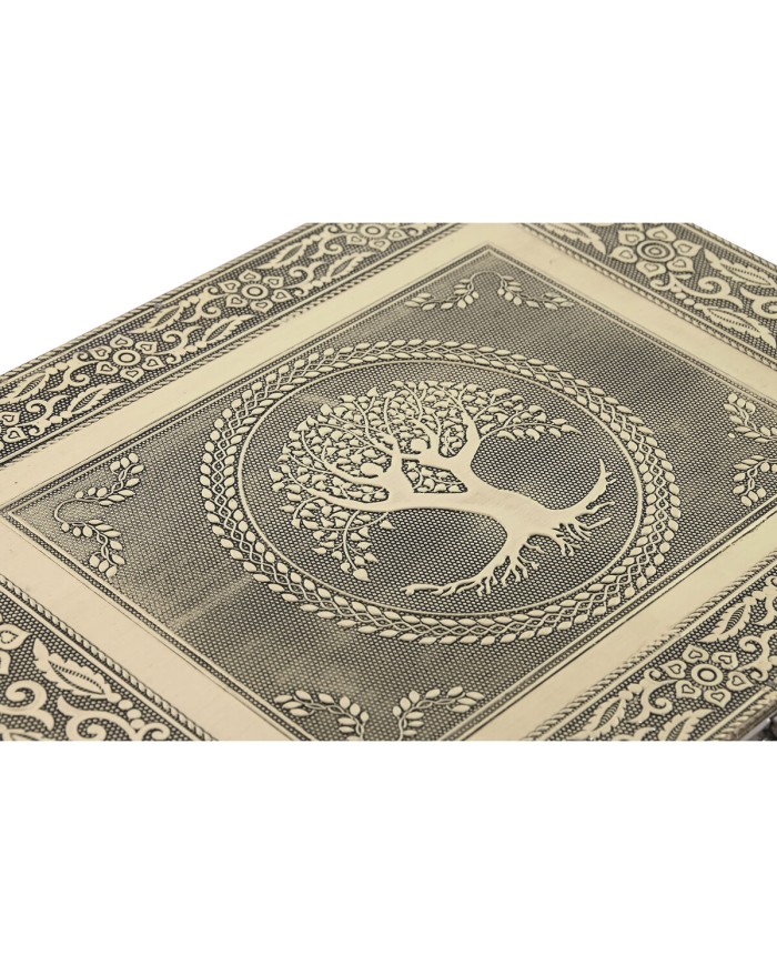 Scatola-Portagioie Home ESPRIT Bianco Champagne Legno Alluminio 27,5 x 20 x 5,4 cm