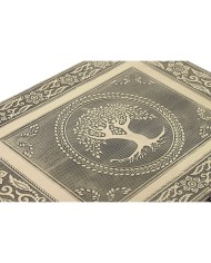 Scatola-Portagioie Home ESPRIT Bianco Champagne Legno Alluminio 27,5 x 20 x 5,4 cm