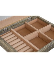 Scatola-Portagioie Home ESPRIT Bianco Champagne Legno Alluminio 27,5 x 20 x 5,4 cm