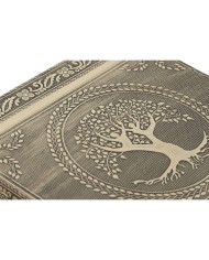 Scatola-Portagioie Home ESPRIT Bianco Champagne Legno Alluminio 18 x 18 x 6 cm