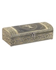 Scatola-Portagioie Home ESPRIT Bianco Champagne Legno Alluminio 22,5 x 10 x 6,5 cm