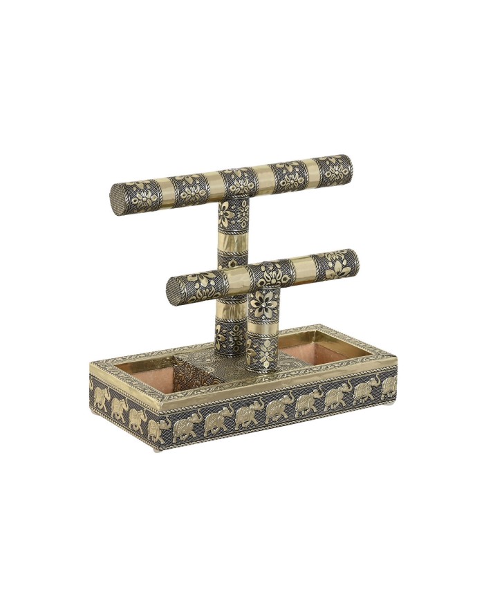 Scatola-Portagioie Home ESPRIT Bianco Champagne Legno Alluminio 20 x 10 x 18 cm Scatola-Portagioie Home ESPRIT Bianco Champagne Legno Alluminio 20 x 10 x 18 cm