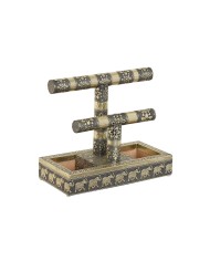 Scatola-Portagioie Home ESPRIT Bianco Champagne Legno Alluminio 20 x 10 x 18 cm Scatola-Portagioie Home ESPRIT Bianco Champagne Legno Alluminio 20 x 10 x 18 cm