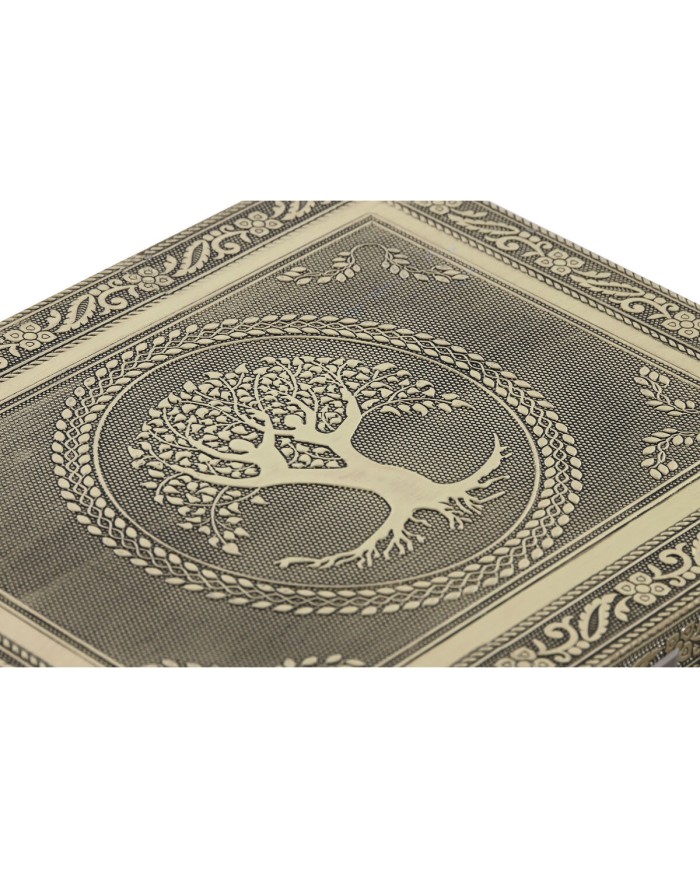 Scatola-Portagioie Home ESPRIT Bianco Champagne Legno Alluminio 22,5 x 17,5 x 7,6 cm