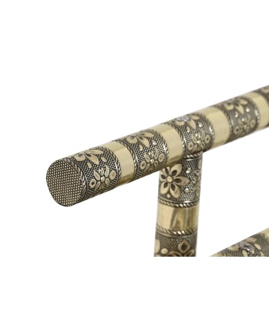 Scatola-Portagioie Home ESPRIT Bianco Champagne Legno Alluminio 20 x 10 x 18 cm