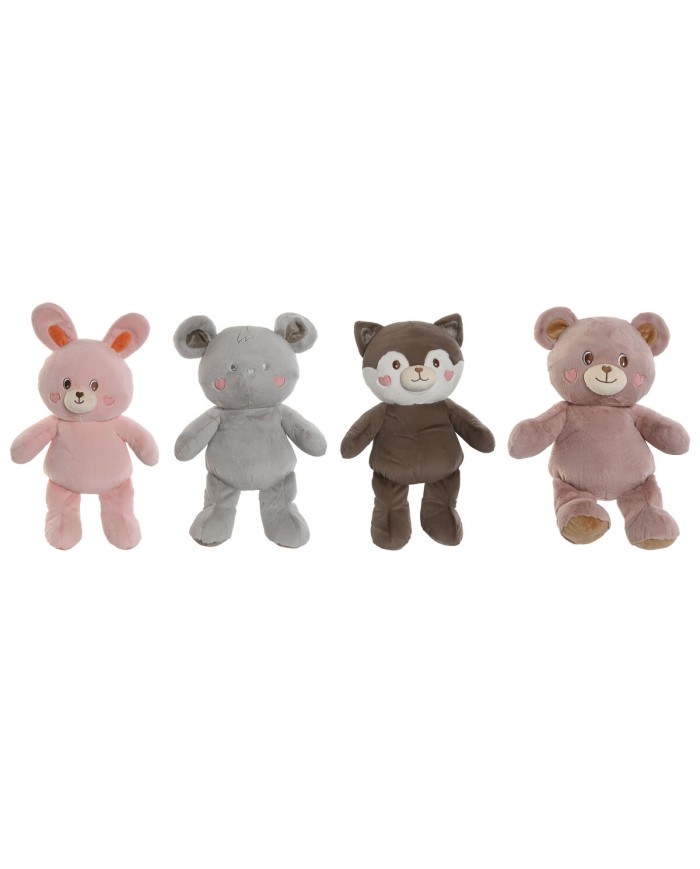 Peluche Home ESPRIT Marrone Grigio Rosa Poliestere Animale 28 x 22 x 32 cm (4 Unità) Peluche Home ESPRIT Marrone Grigio Rosa Poliestere Animale 28 x 22 x 32 cm (4 Unità)