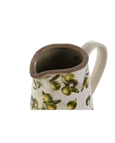 Brocca Home ESPRIT Bianco Marrone Verde Gres Shabby Chic Oliva