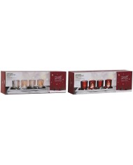 Portacandele Natalizio Home ESPRIT Bianco Rosso 40 X 9 X 13,5 cm (5 Pezzi) (2 Unità) Portacandele Natalizio Home ESPRIT Bianco Rosso 40 X 9 X 13,5 cm (5 Pezzi) (2 Unità)