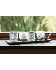 Portacandele Natalizio Home ESPRIT Bianco Rosso 40 X 9 X 13,5 cm (5 Pezzi) (2 Unità) Portacandele Natalizio Home ESPRIT Bianco Rosso 40 X 9 X 13,5 cm (5 Pezzi) (2 Unità)