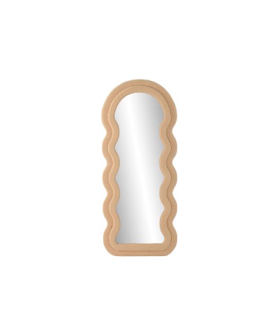 Specchio da parete Home ESPRIT Marrone Onde Velluto Scandi 75 X 4 X 177 cm