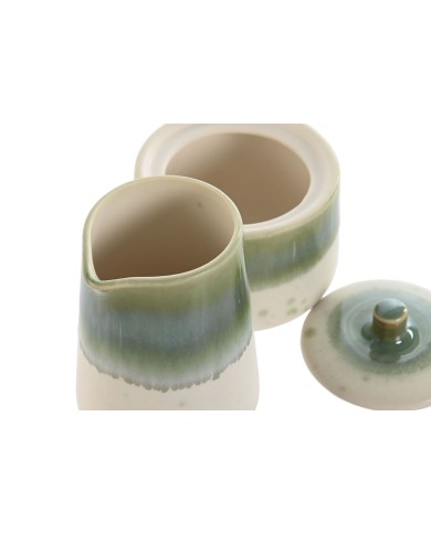 Porta latte e zucchero Home ESPRIT Bianco Verde Porcellana 250 ml 9 X 9 X 8,4 cm 2 Pezzi Porta latte e zucchero Home ESPRIT Bianco Verde Porcellana 250 ml 9 X 9 X 8,4 cm 2 Pezzi