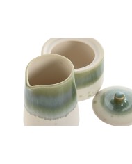 Porta latte e zucchero Home ESPRIT Bianco Verde Porcellana 250 ml 9 X 9 X 8,4 cm 2 Pezzi