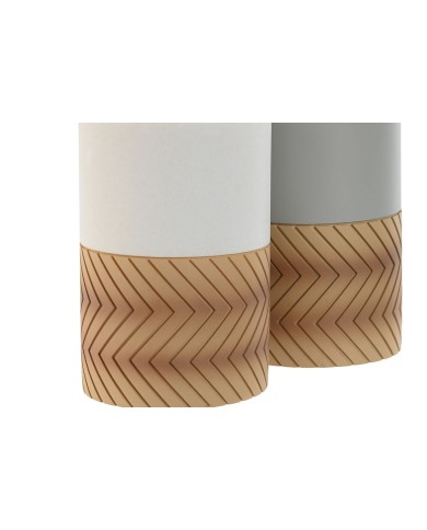 Bicchiere Home ESPRIT Bianco Grigio Naturale Resina 7 x 7 x 10,5 cm (2 Unità) Bicchiere Home ESPRIT Bianco Grigio Naturale Resina 7 x 7 x 10,5 cm (2 Unità)