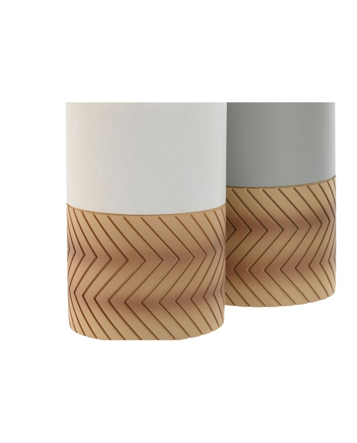 Bicchiere Home ESPRIT Bianco Grigio Naturale Resina 7 x 7 x 10,5 cm (2 Unità) Bicchiere Home ESPRIT Bianco Grigio Naturale Resina 7 x 7 x 10,5 cm (2 Unità)